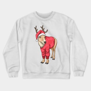 Reindeer Christmas Santa hat Crewneck Sweatshirt